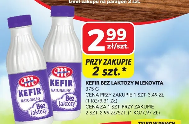 Kefir bez laktozy Mlekovita promocja w Top Market