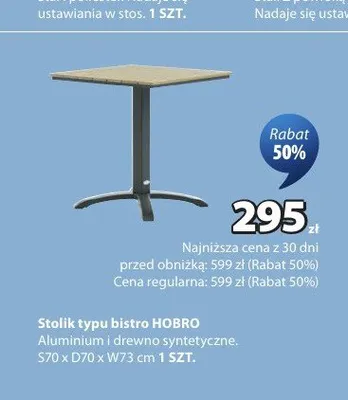Stolik typu bistro HOBRO promocja w Jysk