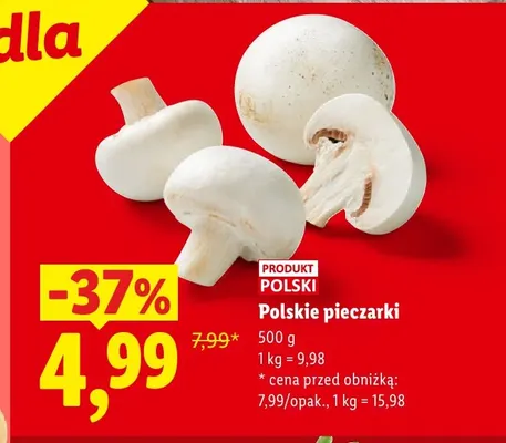 Pieczarki polskie promocja w Lidl
