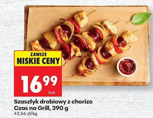 Szaszłyk drobiowy z chorizo Czas na Grill promocja w Biedronka