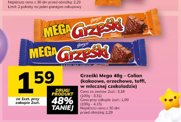 Wafel Grześki Mega orzechowe Colian promocja w Hitpol