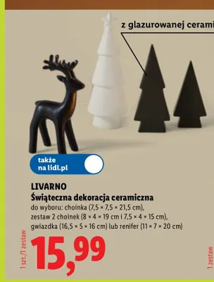 Świąteczna dekoracja ceramiczna gwiazdka Livarno promocja w Lidl