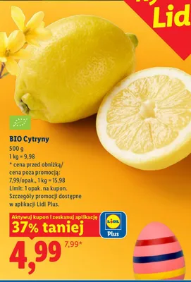 Cytryny BIO promocja w Lidl