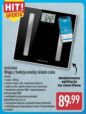 Waga z funkcją analizy składu ciała Medisana promocja w Aldi