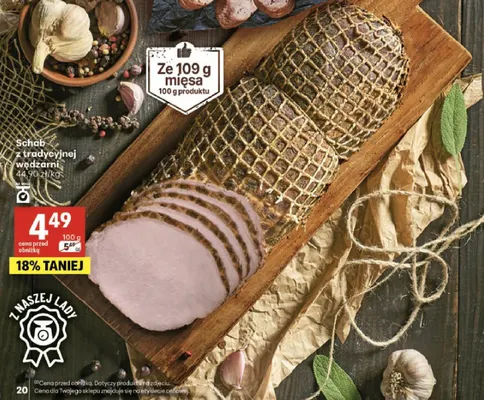 Schab z tradycyjnej wędzarni Szlachecka Wędzarnia promocja w Delikatesy Centrum
