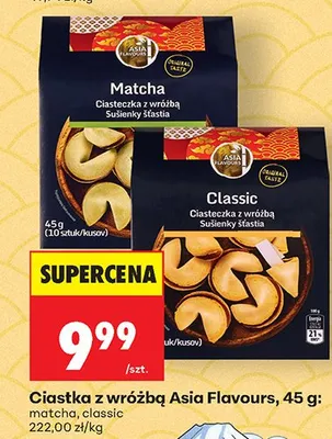 Ciastka z wróżbą Asia Flavours matcha promocja w Biedronka