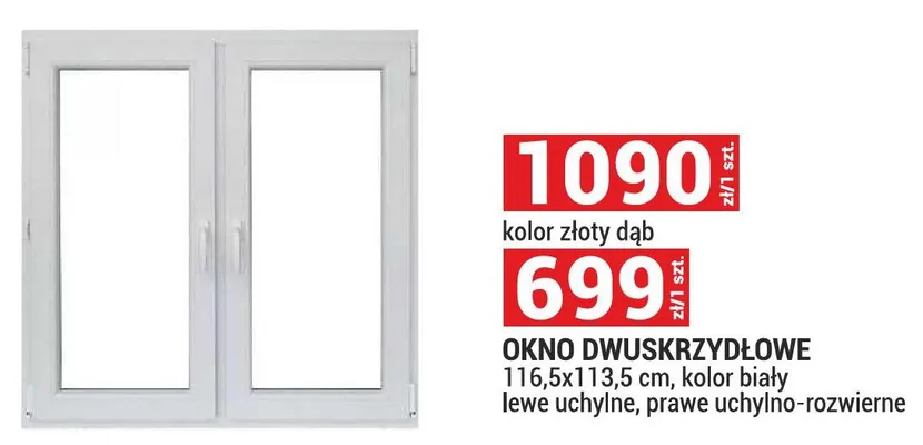 Okno dwuskrzydłowe promocja w Merkury Market