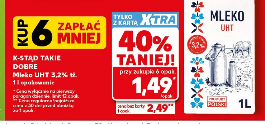 Mleko UHT 3,2% tł. K-Stąd takie Dobre promocja w Kaufland