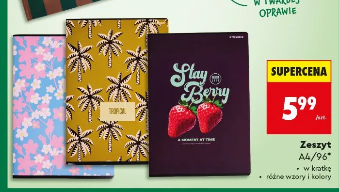 Zeszyt A4/96 TOP 2000 Stay Berry promocja w Biedronka