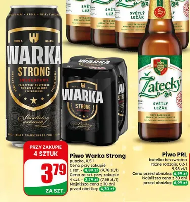 Piwo Warka Strong promocja w Dino