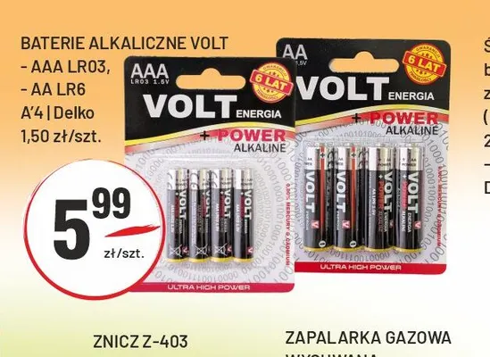 Baterie alkaliczne Volt Aaa LR03 4-pak promocja w Sedal