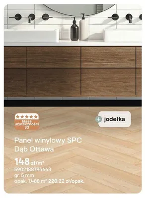 Panel winylowy SPC Dąb Ottawa jodełka promocja w Castorama