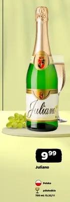 Wino musujące Juliano półsłodkie promocja w Netto