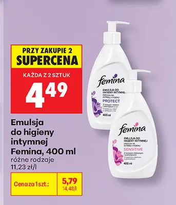 Emulsja do higieny intymnej Femina Protect promocja w Biedronka