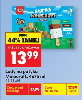 Lody na patyku Minecraft promocja w Biedronka