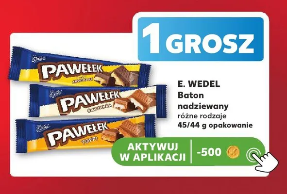 Baton nadziewany E.Wedel Pawełek o smaku adwokata promocja w Kaufland