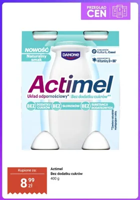 Napój probiotyczny Actimel Bez dodatku cukrów 4-pak 100 g promocja w Dino