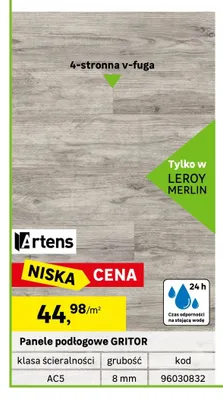 Panele podłogowe Artens GRITOR 8 mm AC5 promocja w Leroy Merlin