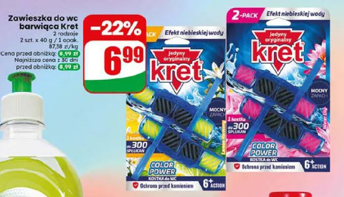 Zawieszka do WC barwiąca Kret Lemon 2-pak promocja w Dino
