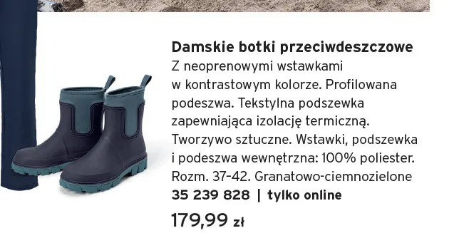 Damskie botki przeciwdeszczowe Tchibo promocja w Tchibo