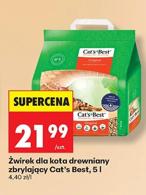 Żwirek dla kota drewniany zbrylający Original promocja w Biedronka