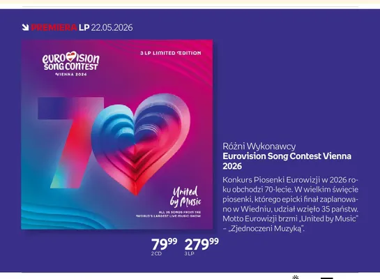 Płyta 2 CD Różni Wykonawcy Eurovision Song Contest Vienna 2026 promocja w Empik