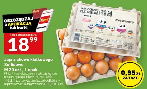 Jaja z chowu klatkowego M promocja w Twój Market
