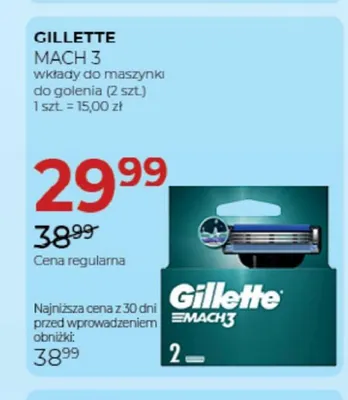 Wkłady do maszynki do golenia Gillette Mach 3 promocja w Drogerie Jawa