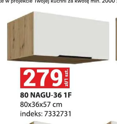 Szafka kuchenna wisząca 80 NAGU-36 1F promocja w Merkury Market