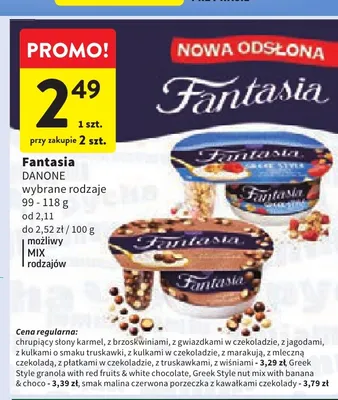 Jogurt Fantasia z mleczną czekoladą Danone promocja w Intermarche