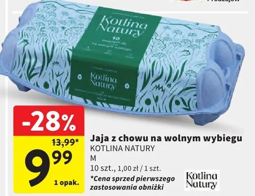Jaja z chowu na wolnym wybiegu M promocja w Intermarche