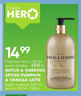 Mydło w płynie Baylis & Harding Spiced Pumpkin & Vanilla Latte promocja w Super-Pharm