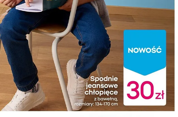 Spodnie jeansowe chłopięce z bawełną promocja w Pepco