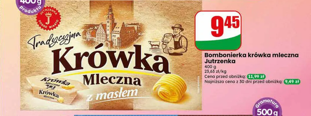 Bombonierka krówka mleczna z masłem Jutrzenka promocja w Dino