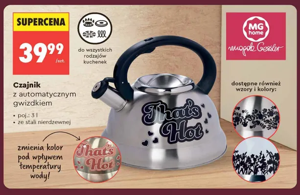 Czajnik z automatycznym gwizdkiem MG Home promocja w Biedronka