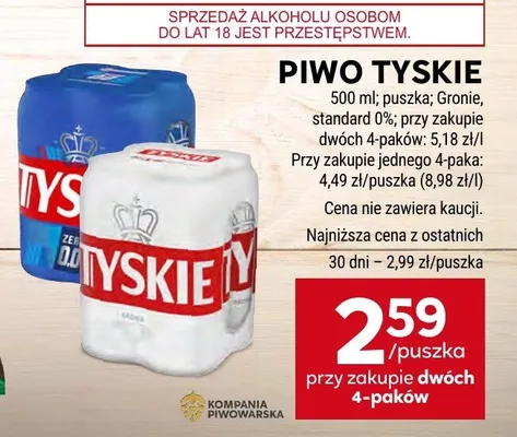 Piwo Tyskie Gronie promocja w Stokrotka