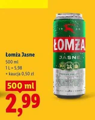 Piwo Łomża Jasne promocja w Lidl
