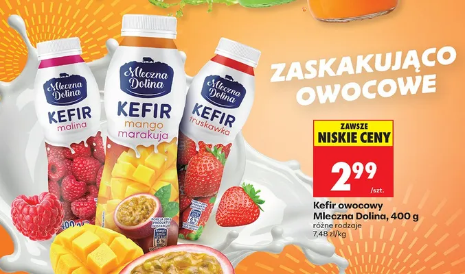 Kefir owocowy Mleczna Dolina promocja w Biedronka