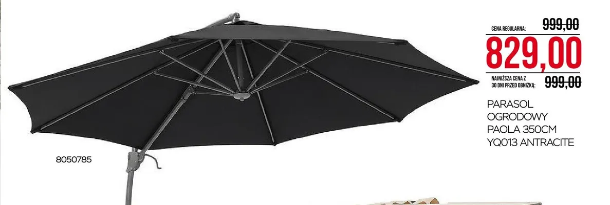 Parasol ogrodowy Paola 350 cm YQ013 Antracite promocja w Abra Meble