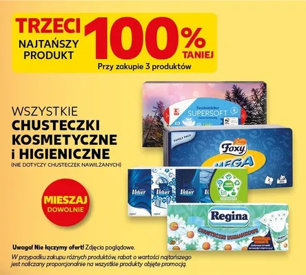 Chusteczki kosmetyczne i higieniczne promocja w Kaufland
