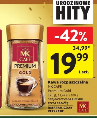 Kawa rozpuszczalna MK Cafe Premium Gold promocja w Intermarche