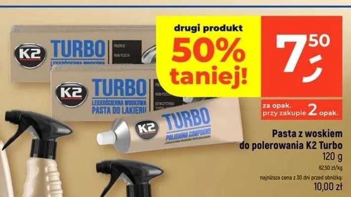 Pasta z woskiem do polerowania K2 Turbo promocja w Dealz