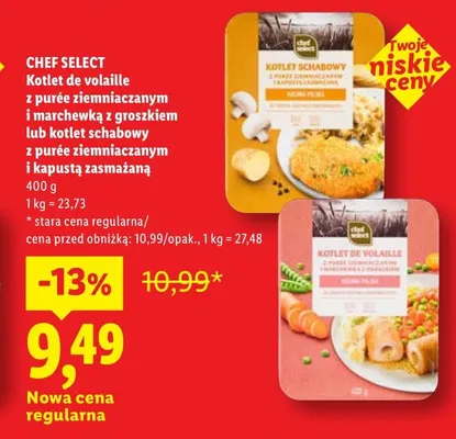 Kotlet schabowy z purée ziemniaczanym i kapustą zasmażaną Chef Select promocja w Lidl