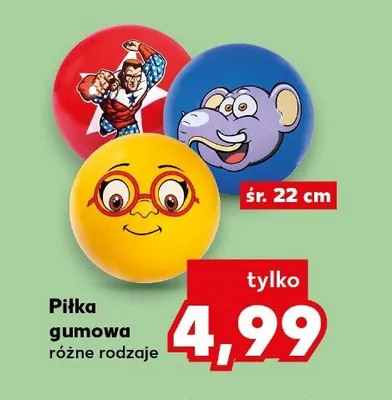Piłka gumowa różne rodzaje promocja w Kaufland