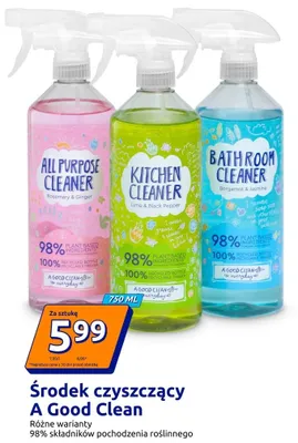Środek czyszczący A Good Clean All Purpose Cleaner Rosemary & Ginger 98% składników pochodzenia roślinnego promocja w Action
