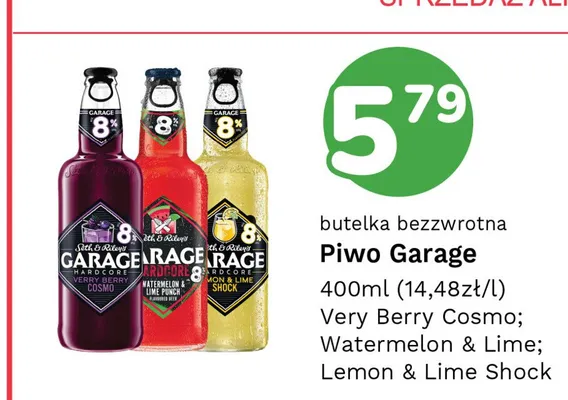 Piwo Garage Lemon & Lime Shock promocja w Limonka