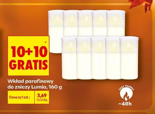Wkład parafinowy do zniczy Lumia promocja w Biedronka