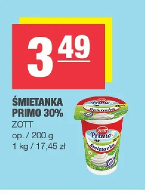 Śmietanka Primo Zott 30% promocja w SPAR