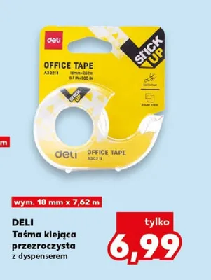 Taśma klejąca przezroczysta z dyspenserem Deli promocja w Kaufland