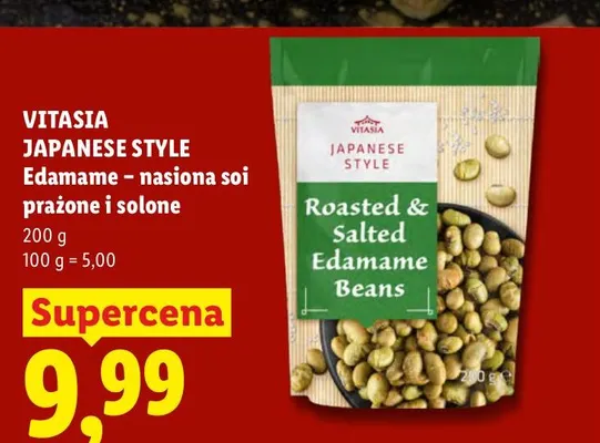 Edamame nasiona soi prażone i solone Vitasia Japanese Style promocja w Lidl